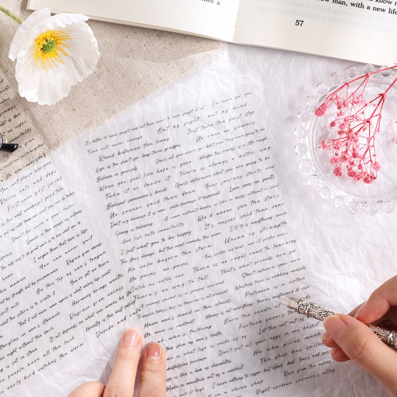 Inglés rima transparente pegatinas de mascotas impermeables diy diario decoración material base pegatinas de frases transfronterizas en inglés