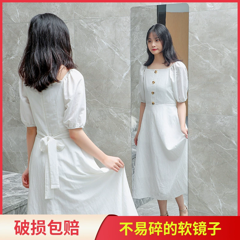 Зеркальные наклейки для самостоятельного изготовления, пластиковые настенные зеркальные наклейки, самоклеящееся зеркало в полный рост, зеркало для макияжа в общежитии, мягкое зеркало, экспорт