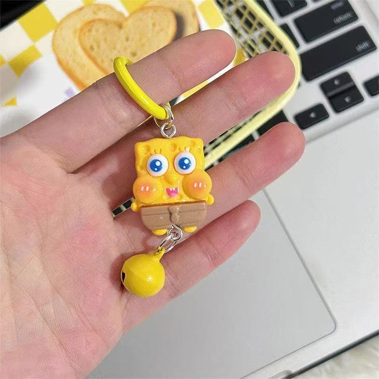 Bob Esponja Pi Estrella pareja encantadora campana de dibujos animados colgante niña accesorios bolsas escolares estudiantes amigos