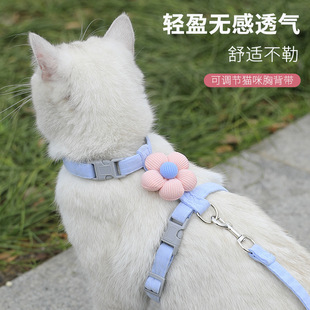 Cat Cartoon Traction Rope for Going Out to Prevent Break-Away, I-Shaped Adjustable Pet-Specific Doll Teddy for Small Size Dogss
