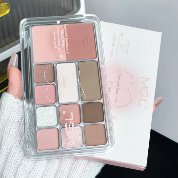 Makeup Palette Mgl 12-Color Korean Eyeshadow Palette Heart-Pounding Comprehensive Powder Palette Matte Daily Light Makeup Contouring Blush