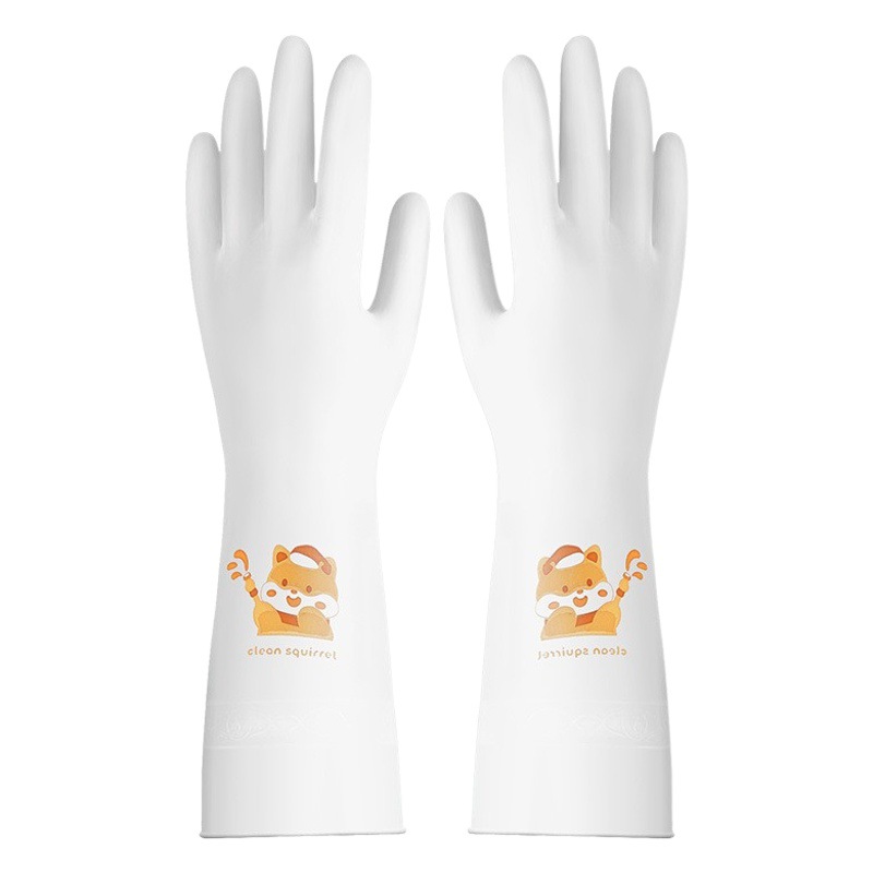 Guantes para lavar platos de cocina de las mujeres de látex de caucho alargado de lavandería impermeable de goma de plástico hogar duradero tazón de limpieza