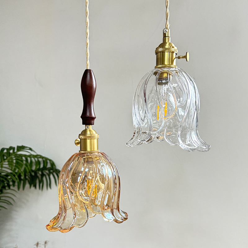 Lámpara de pared de vidrio retro japonesa lujosa simple posmoderna cabecera del dormitorio creativa estilo nórdico iluminación americana