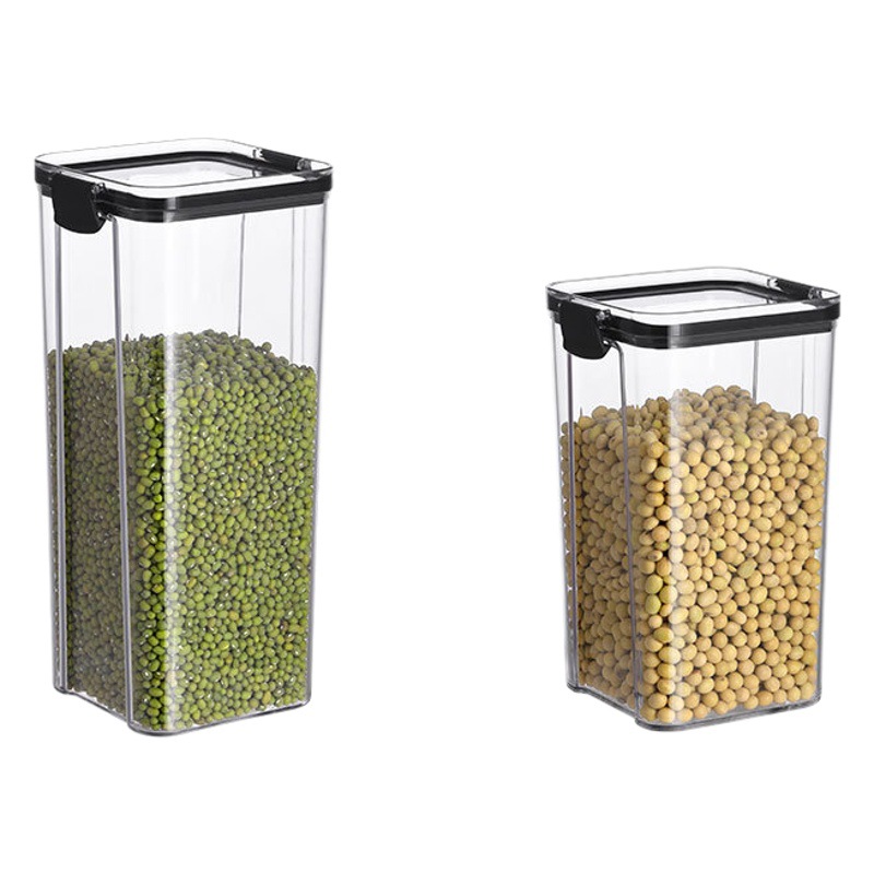 Kitchen Transparent Storage Jar Food-Grade Sealed Jar Plastic Storage Jar Household Sealed Seasoning Box Spice Storage Box