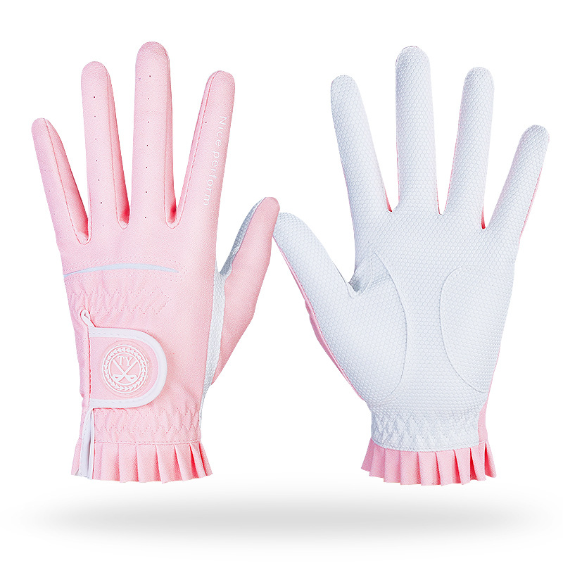TTYGJ guantes de golf de las mujeres de estilo coreano guantes antideslizantes transpirable PU mano izquierda y derecha 1 par