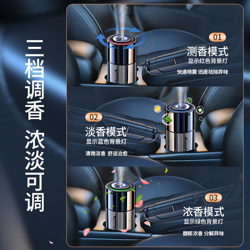 Nuevo Difusor de Aroma Inteligente con IA para Coche, con Ajuste de Tres Niveles y Luz, Humidificador para Coche, Adorno Difusor de Aroma para Asiento.