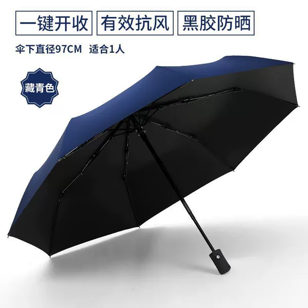 [Fully automatic] 8-bone reinforcement-vinyl clear and rain-navy blue ✓♢