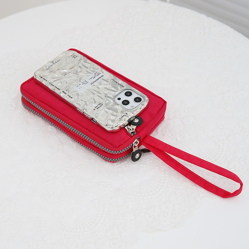 Bolso de mujer con tres cremalleras, modelo 2025, monedero portátil multifuncional, bolso para teléfono móvil, bolso de mujer sencillo y a la moda para mujer de mediana edad
