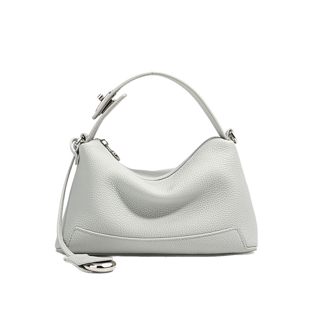 French Casual Cowhide Pillow Bag Luxury Handbag Versatile Commuter Shoulder Bag Genuine Leather Women's Crossbody Bag - Thumbnail 5