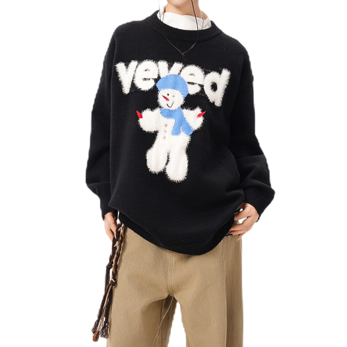 Explosiones transfronterizas de tamaño europeo de tamaño grande jersey de jersey jersey hombre de nieve marca de tendencia de Navidad fábrica de jersey de invierno al por mayor