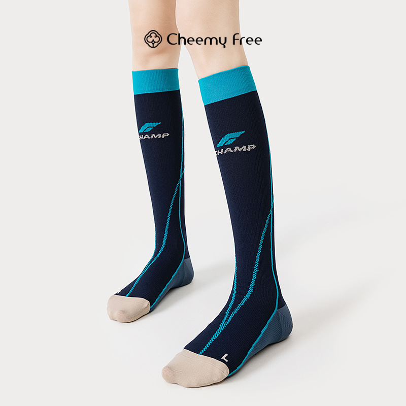 CHEEMY FREE新款春夏专业跑步袜子女潮流健身微压瘦腿中长小腿袜|undefined