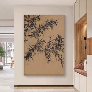 宋代美学中古风竹墨客厅装饰画挂画侘寂风茶室酒店沙发背景墙壁画