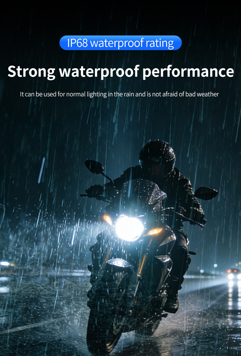 New product exclusively for cross-border sales: LED motorcycle headlight H4 BA20D, dual-color white and yellow, ultra-bright front headlight lens