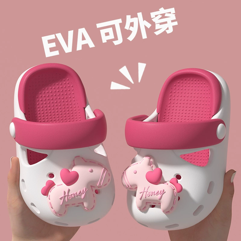 Детская летняя обувь для мальчиков, нескользящие EVA сабо с мультяшным рисунком для дома, сланцы, мягкая подошва