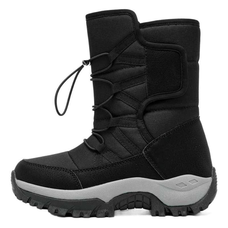 Зимняя мужская обувь, трансграничная, большие размеры для пар, толстые зимние сапоги с высоким берцем на флисовой подкладке, северо-восточная непромокаемая зимняя теплая хлопчатобумажная обувь оптом