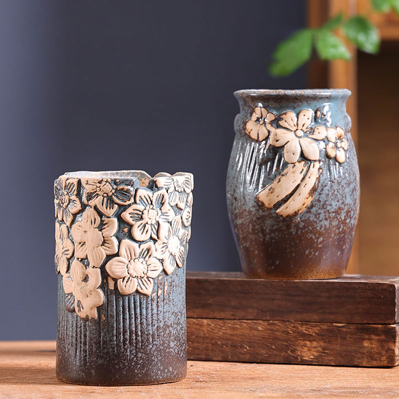 Pequeña pila vieja suculenta maceta arcilla creativa brecha hogar carne planta cerámica especial olla fábrica al por mayor directa