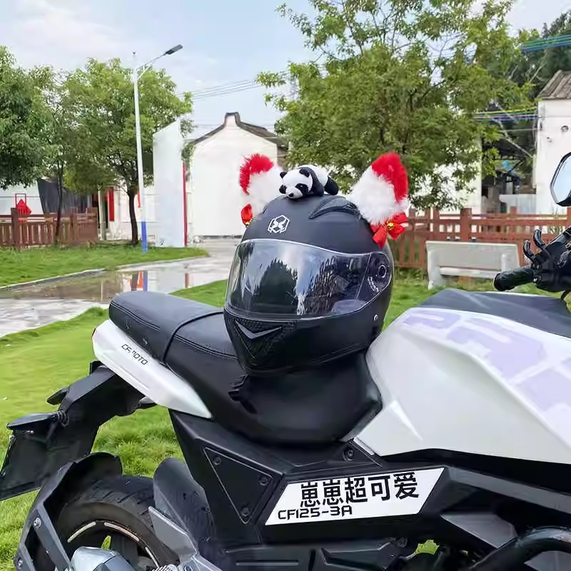 Creative Helmet Motorcycle Plush Stereo Ears Decoration Riding Accessories