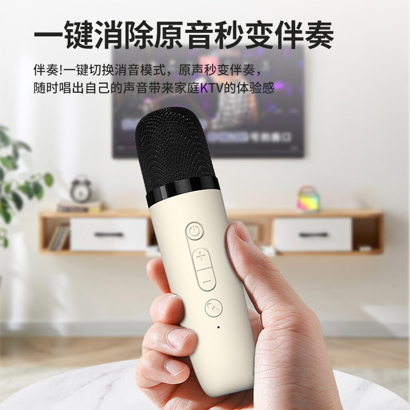 Bluetooth karaoke pequeño altavoz portátil al aire libre de Canto de audio artefacto casero karaoke versión inglesa transfronteriza