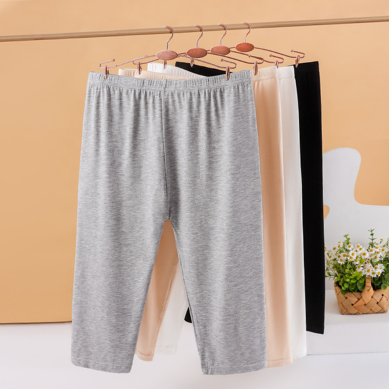 Nuo Ya Hong Summer Safety Shorts, Plus Size, Widened, Three-Quarter Length Modal Leggings, Anti-Exposure, High-Waisted, Can Be Worn Outside