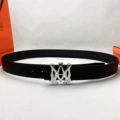 Silver buckle black lychee pattern