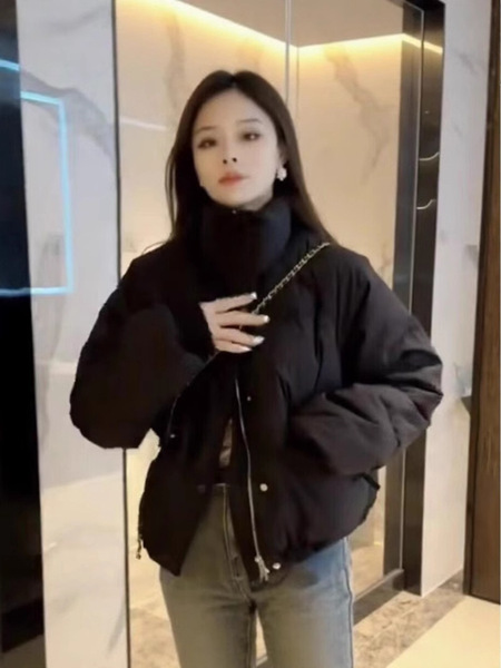 Velvet short down jacket