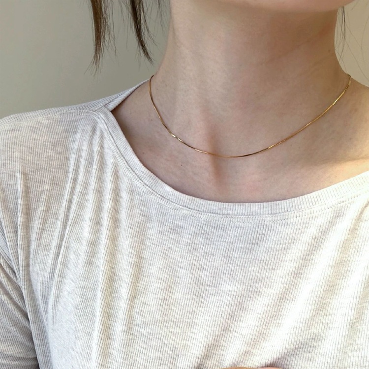 Necklace Classification Solid Color 304 Stainless Steel Elegant Simple Style 304 Stainless Steel Necklace