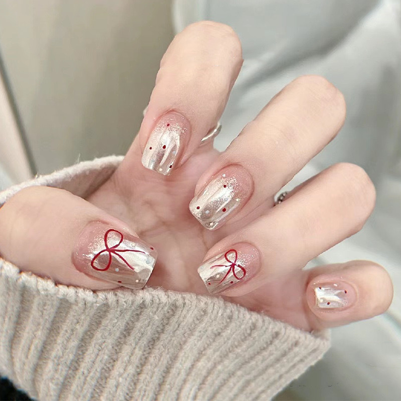 Taro Star Wear Girl's Bow Nail Patch Nail Patch Fake Nail Patch Finished Summer Nail Patch Taro Star Wear Girl's Bow Nail Patch Nail Patch Fake Nail Patch Finished Summer Nail Patch