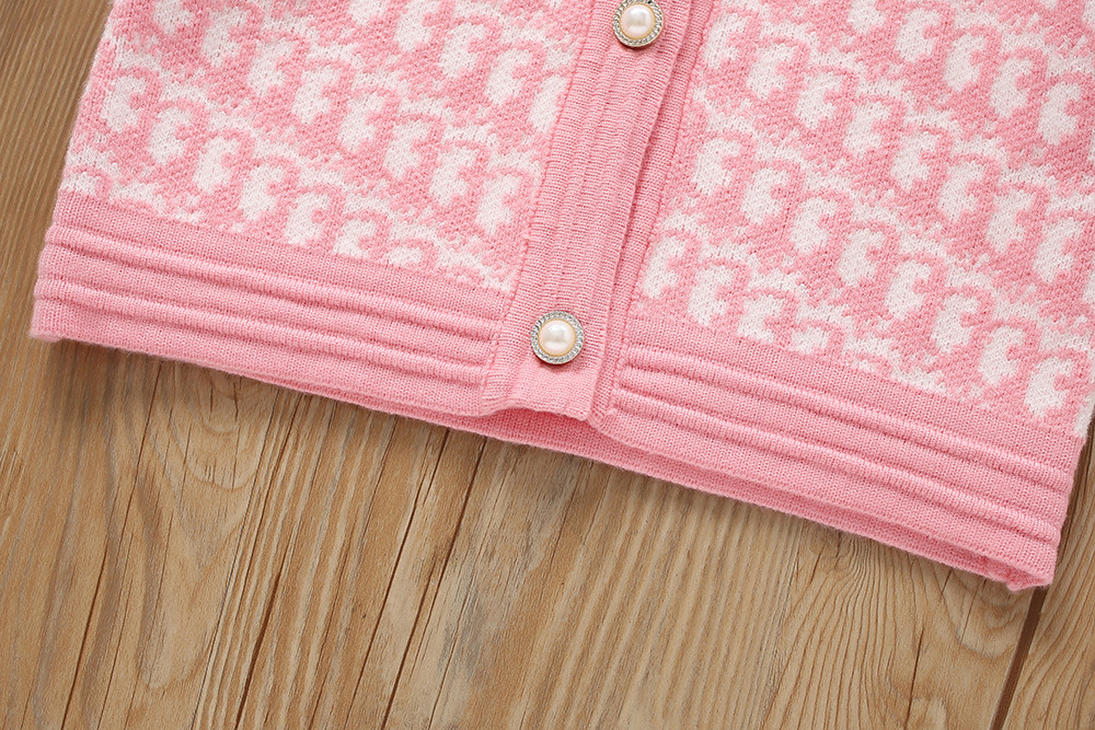 Suéter para niña, otoño/invierno 2023, nuevo estilo occidental, pequeña fragancia, pajarita de manga larga, vestido de princesa para niños dos_voghion.com