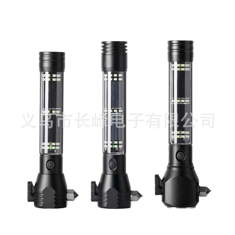 Linterna multifunción martillo de seguridad martillo de escape autoayuda autodefensa Hogar Emergencia viaje nocturno coche luz solar