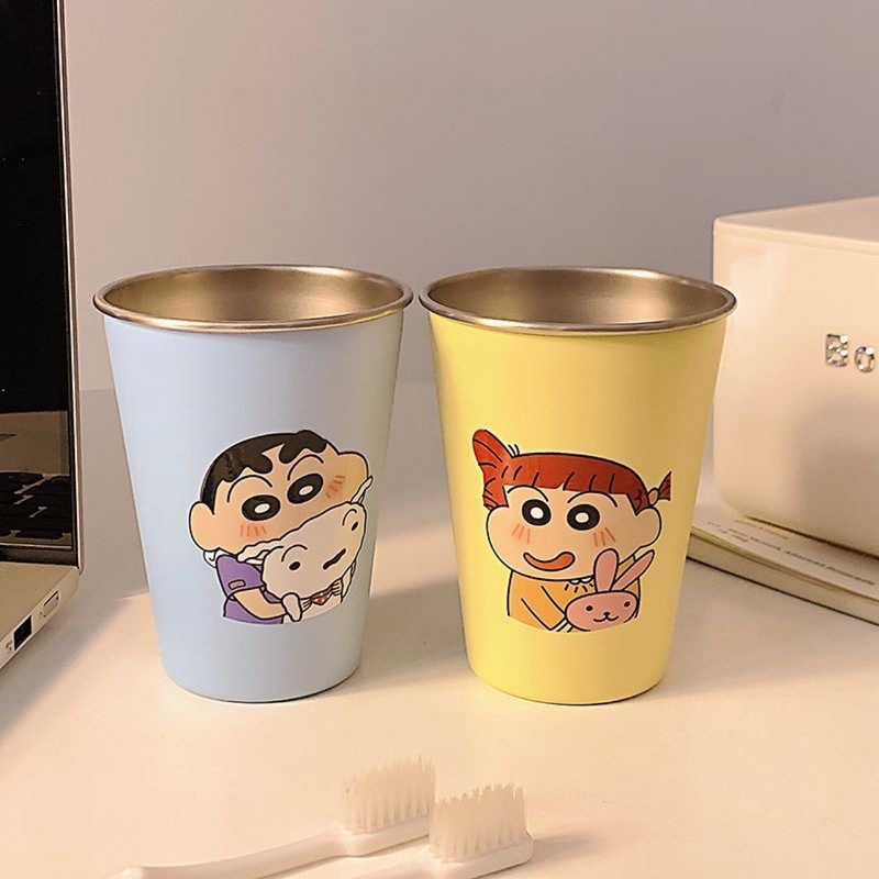 蜡笔小新高颜值可爱漱口杯情侣304牙刷卡通家用创意简约刷牙洗漱|undefined