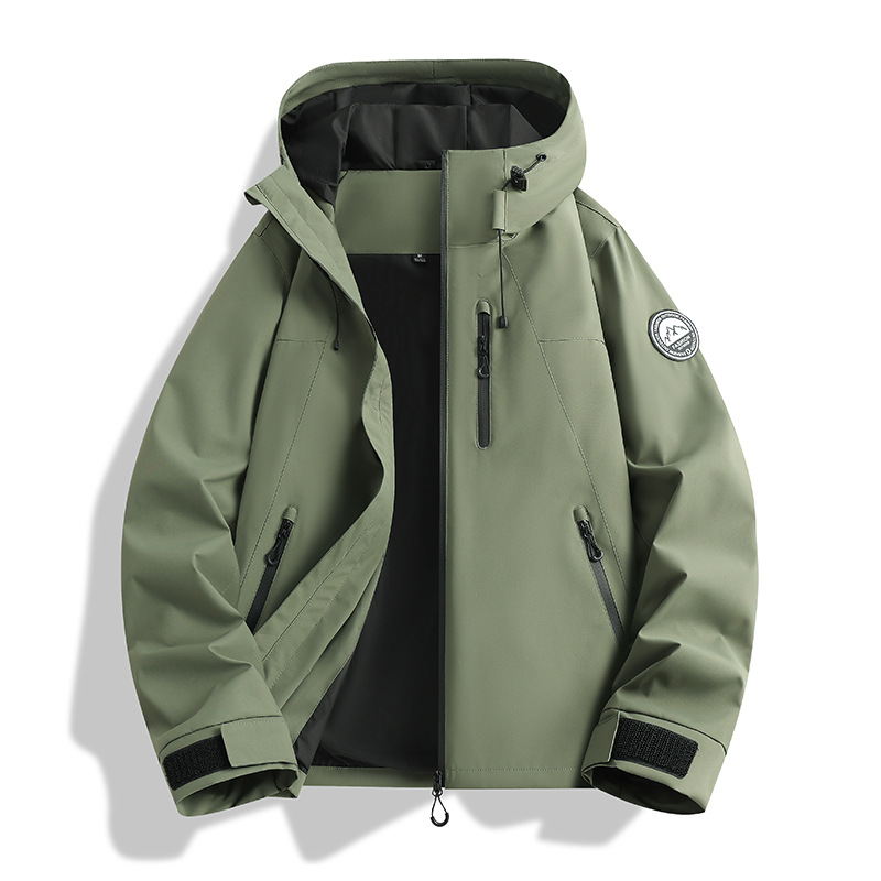 Direct from the manufacturer: Breathable, new spring/autumn sports windproof and waterproof hooded jacket, outdoor single-layer jacket
