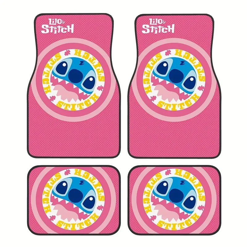 Cross-border Hot-selling Cartoon Mickey Car Mat Four-piece Dirt-resistant Easy-care Floor Mat Amazon Floor Mat for Hair
