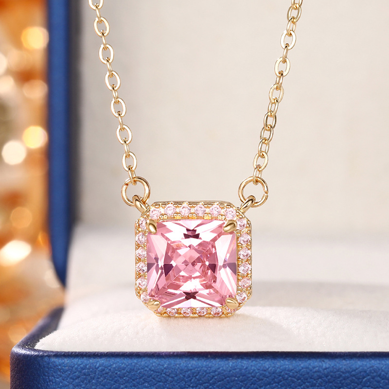 11g Weight Zircon Inlay Material Rings, Earrings, Necklace Classification Daily, Street Occasion Copper Material Square Pattern Women's Gender Inlay Design Shiny Style Shiny Square Copper Inlay Zircon Rings Earrings Necklace 16