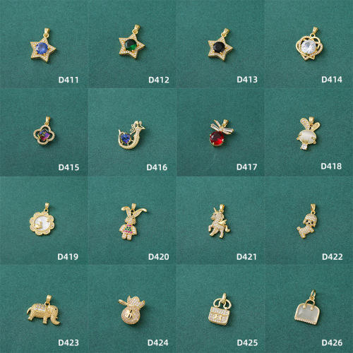 New micro-paved zircon necklace pendant wholesale Korean niche light luxury ins pendant accessories versatile pendant accessories