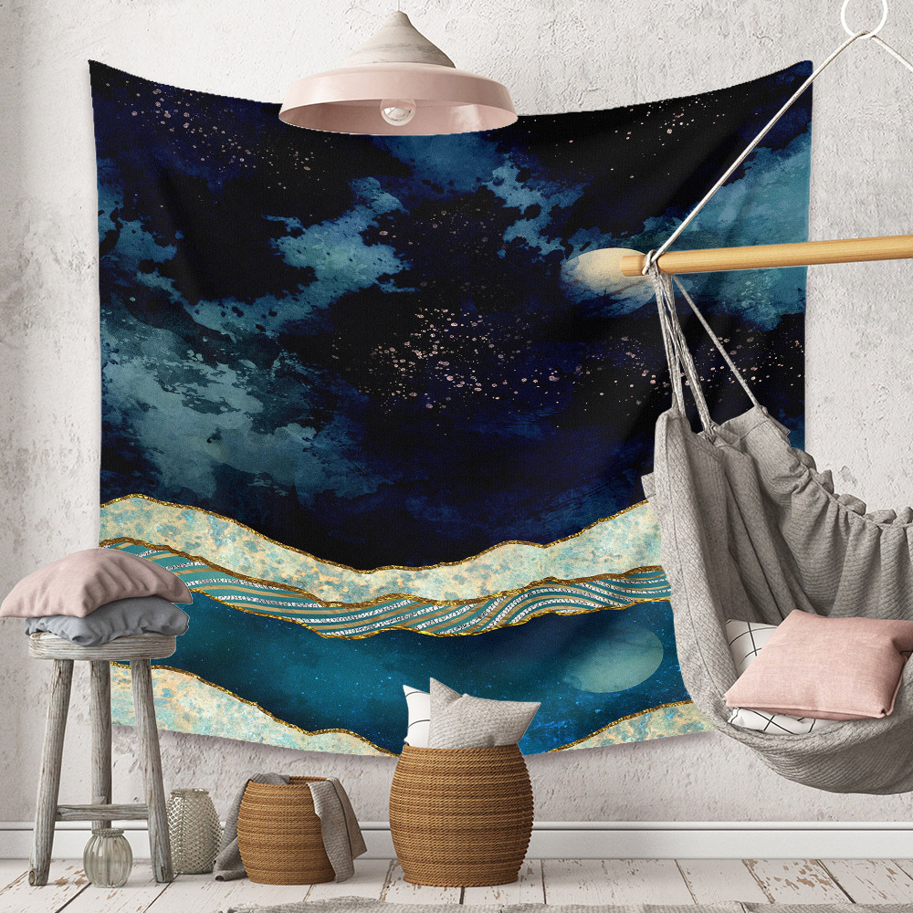 Bohemian Moon Mountain Painting Wall Cloth Decoration Tapestry Wholesale Nihaojewelry display picture 63