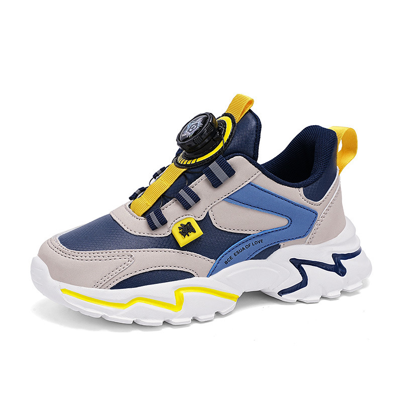 Zapatos para niños 2024 primavera malla transpirable nuevo estilo zapatos deportivos para niños medianos y grandes zapatos deportivos para niños con hebilla giratoria para niños marea