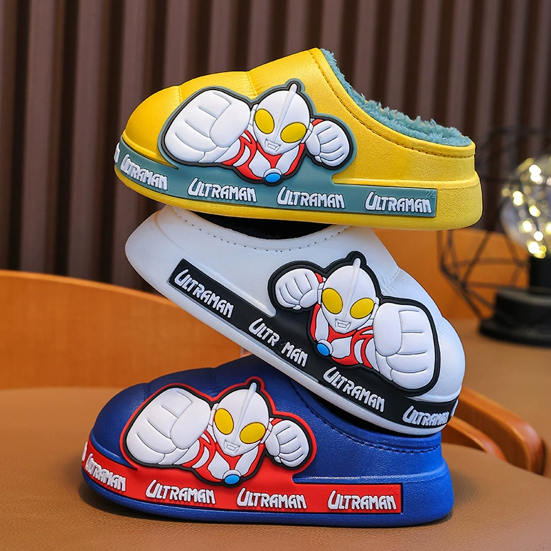 Altman Winter Детские хлопковые тапочки для мальчиков и девочек, нескользящая непромокаемая теплая бархатная сумка с детскими хлопковыми тапочками для детей