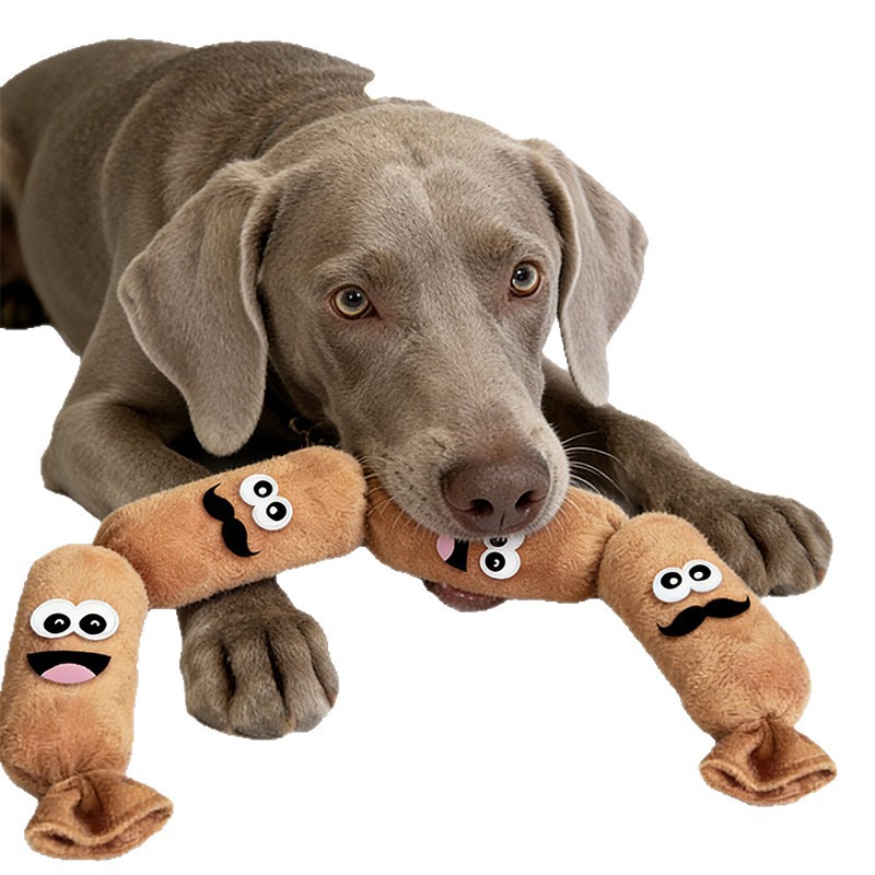 Nuevo juguete para perros prensando peluche sonido resistente a la mordida juguetes de salchicha grandes bolsas de aire acompañan los dientes molares productos para mascotas