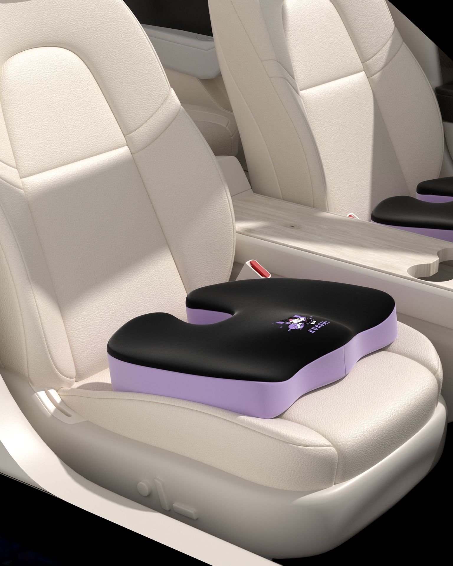 U-Shaped Car Seat Cushion, Breathable Fabric Booster Cushion, Cartoon Seat Cushion, Non-Slip Butt Cushion, Universal for All Seasons