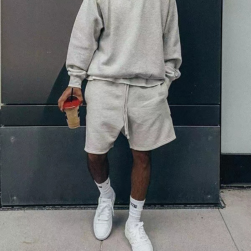 Marca de moda transfronteriza 380g pantalones cortos de algodón de bucle de color sólido pantalones casuales deportivos sueltos al por mayor pantalones de carrera