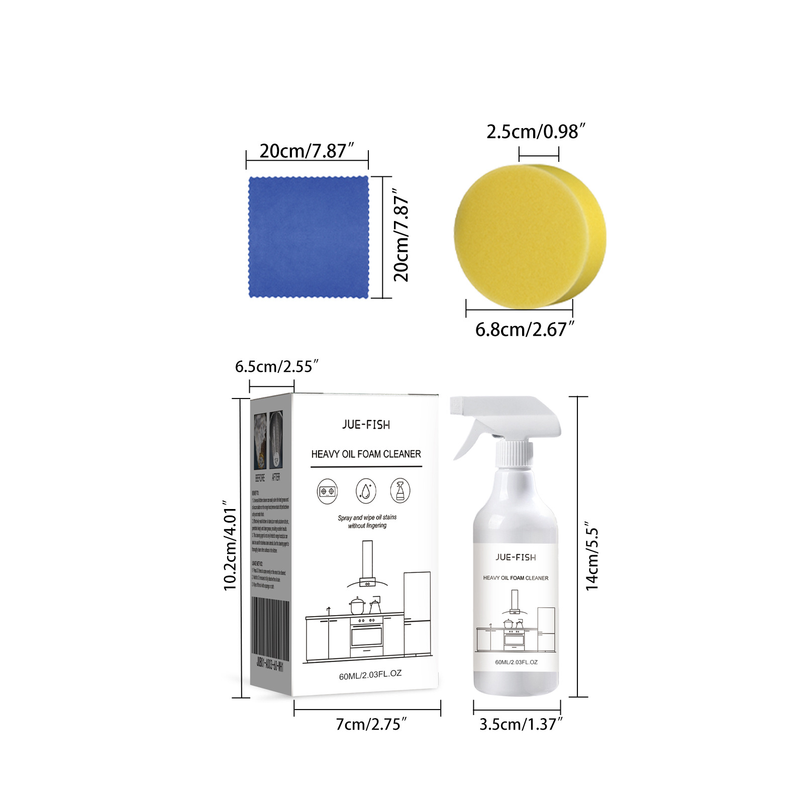 JUE-FISH 重油污泡沫清洁剂 厨房灶台油烟机洗手盆油垢去除油污净详情4