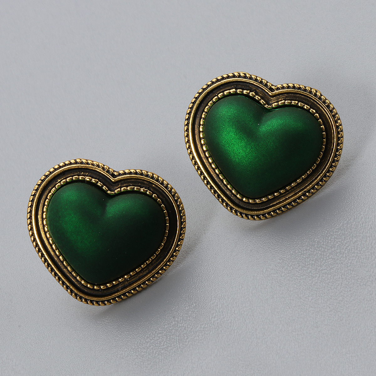 Aretes Retro Grandes En Forma De Corazón De Melocotón display picture 12