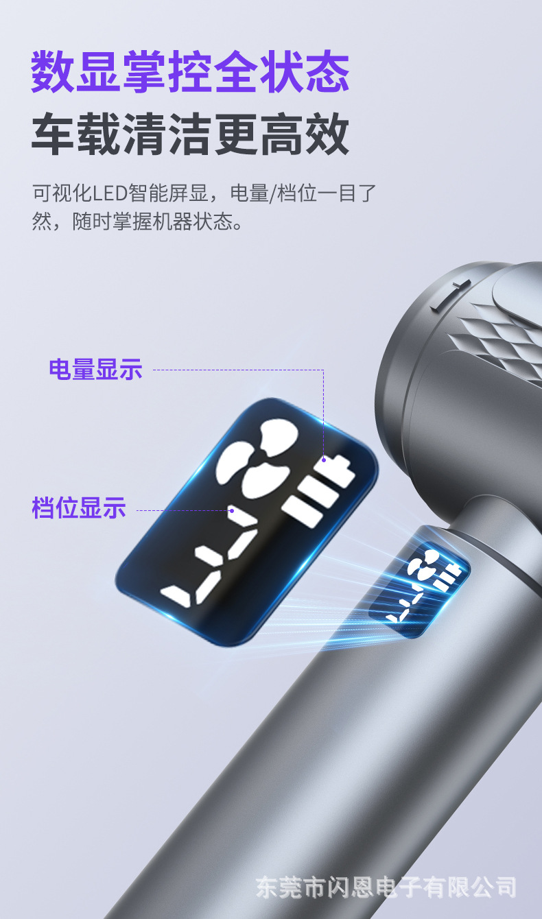 Manufacturer's Ready-Stock Wireless Car Vacuum Cleaner with High Suction Power, Handheld Portable Vacuum Cleaner with Blowing and Suction Functions, Specifically for Cars