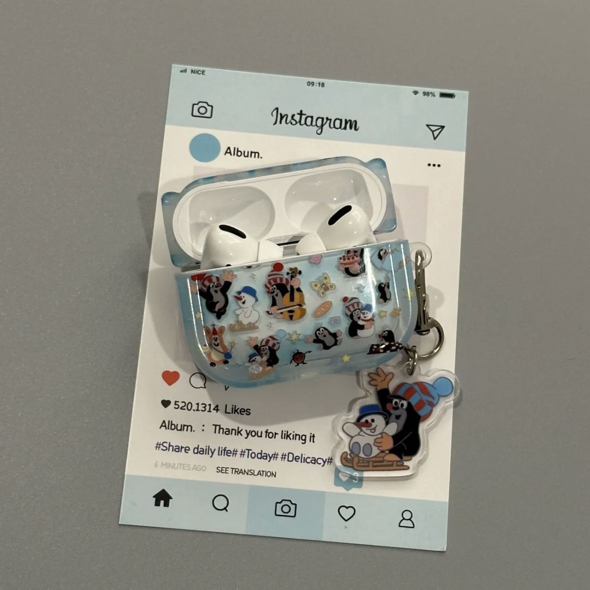 Japón y Corea del Sur Ins Cartoon Ski Mole para Apple AirPods Pro2 generación cubierta de auriculares AirPods 1 / 2 generación 3 image 2