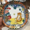 6.25-inch flower-shaped dish—cats and nature