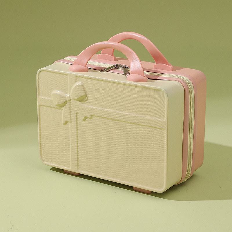 Estuche de cosméticos retro mini estuche de mano de 14 pulgadas, equipaje pequeño, bolsa de cosméticos de almacenamiento de recuerdos, caja de contraseña pequeña