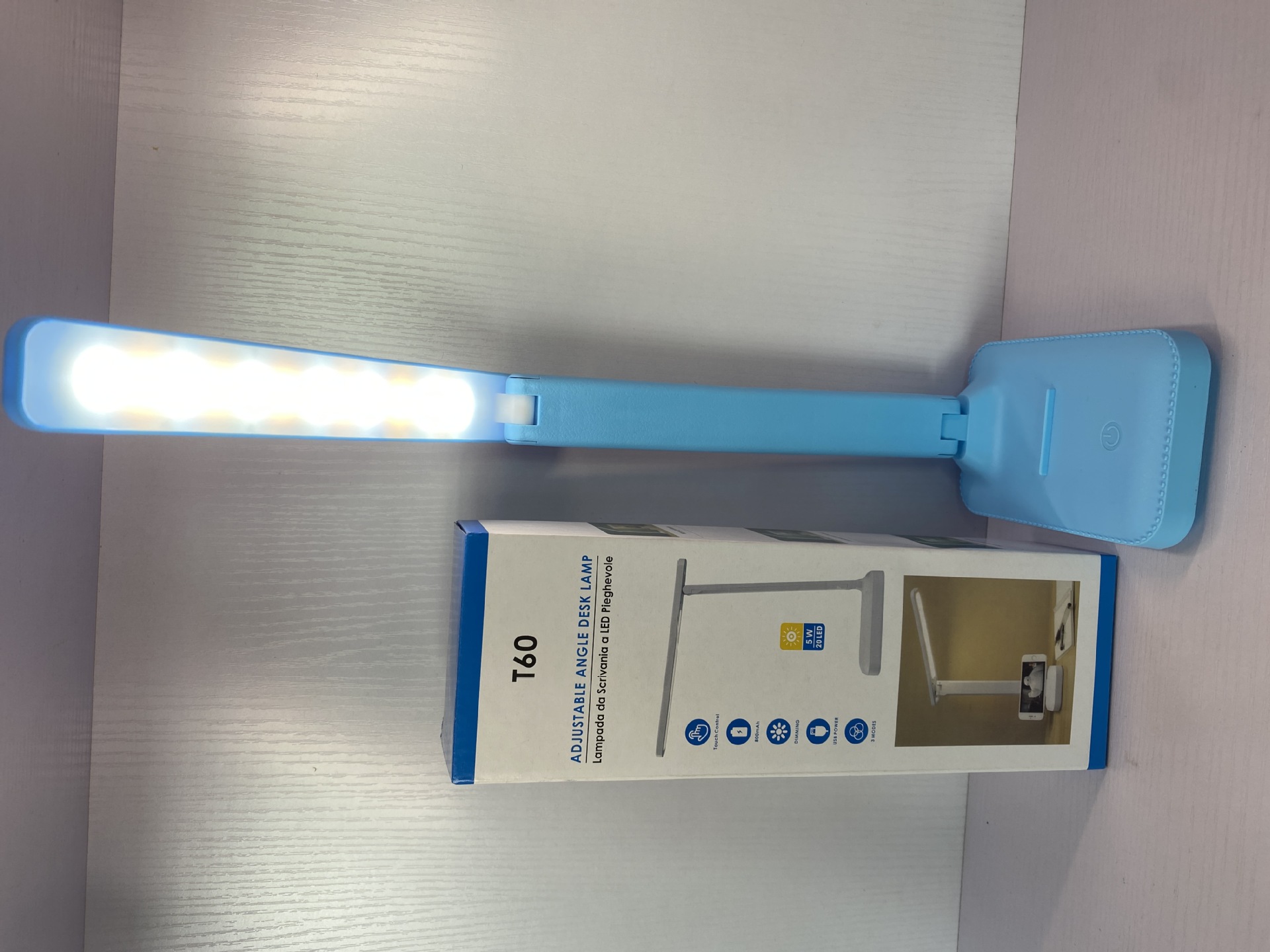 Lámpara de mesa LED recargable, lámpara de cabecera del dormitorio enchufable, lámpara de lectura del dormitorio de estudiantes, luz ajustable, protección ocular, toque image 7