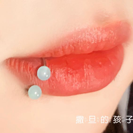 Labret stud lip piercing jewelry styling detail