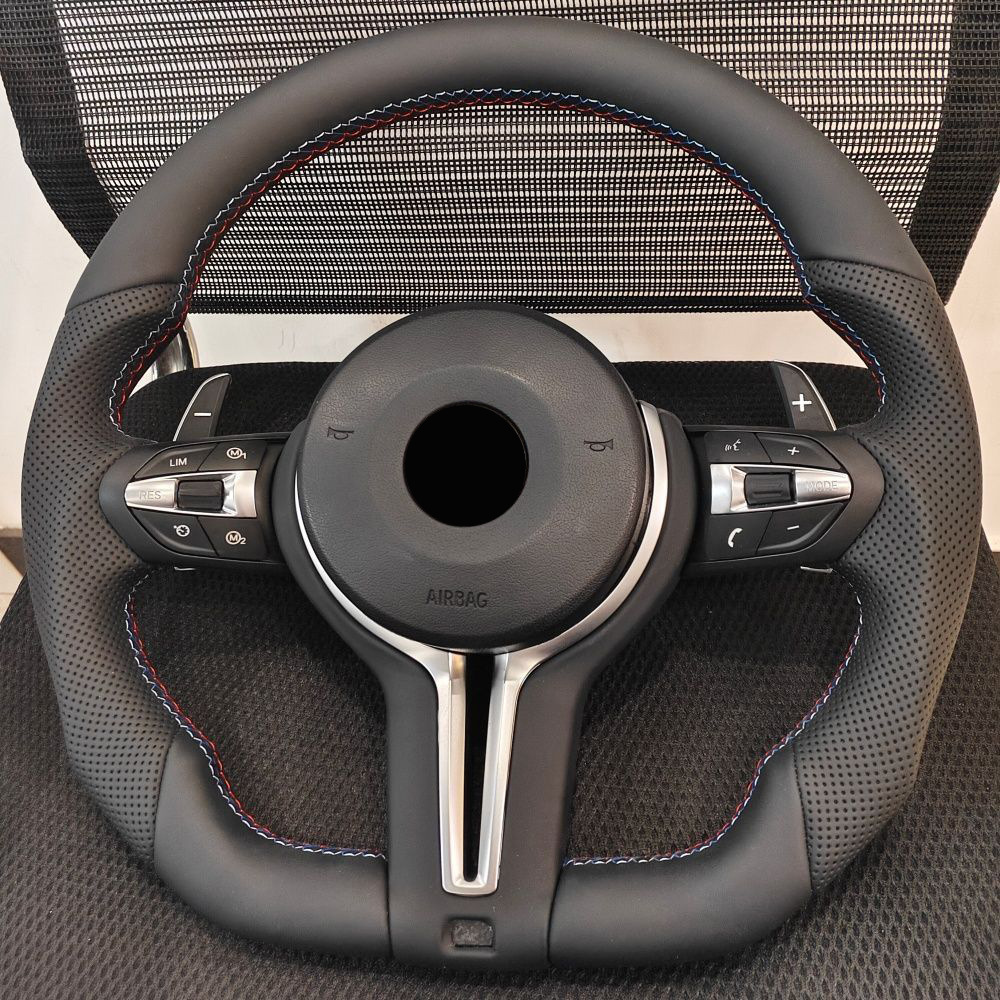 Cross-border applicable BMW E/F chassis modified flat-bottom steering wheel assembly X1X2X3X4X5X6X7 foreign trade wholesale