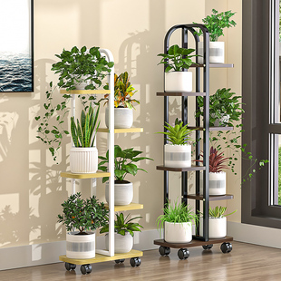 W6 Balcony Flower Rack Indoor Floor-standing Flower Pot Rack Storage Rack Outdoor Succulent Multi-layer Iron Bracket Plant Display